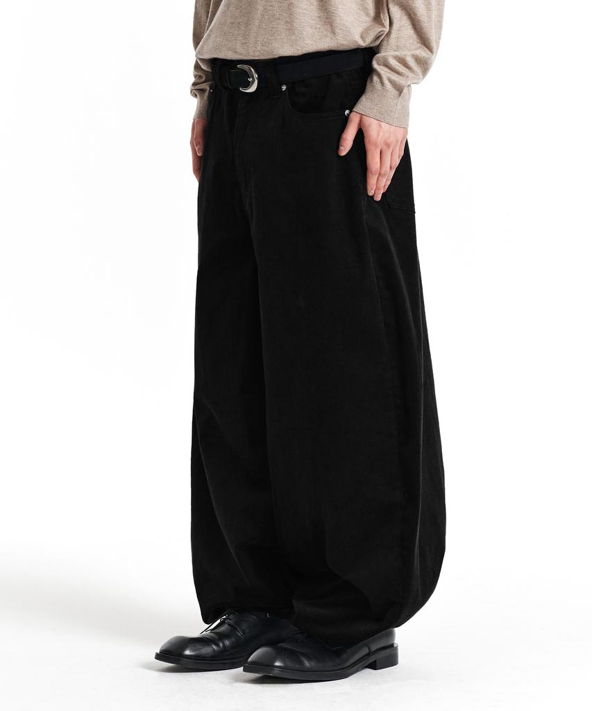 Gicheol Cord Duroy Balloon Pants (Black)