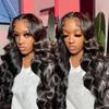 Front Lace Synthetic Wig with Natural Large Waves Black Wig In Stock