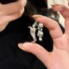 Broches Retrô Delicados e Requintados com Sino Escovado e Lírio-do-vale Para Mulheres Elegante Broche de Gota d'Água com Diamante Joia