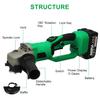 180° Cordless Brushless Angle Grinder 3 Gears Electric Polishing Machine for Makita Battery