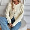 Herbst und Winter Neu Lässiger Koreanischer Stil Metallknopf Strickjacke Wollpullover Einfarbig Damen Strickpullover Jacke