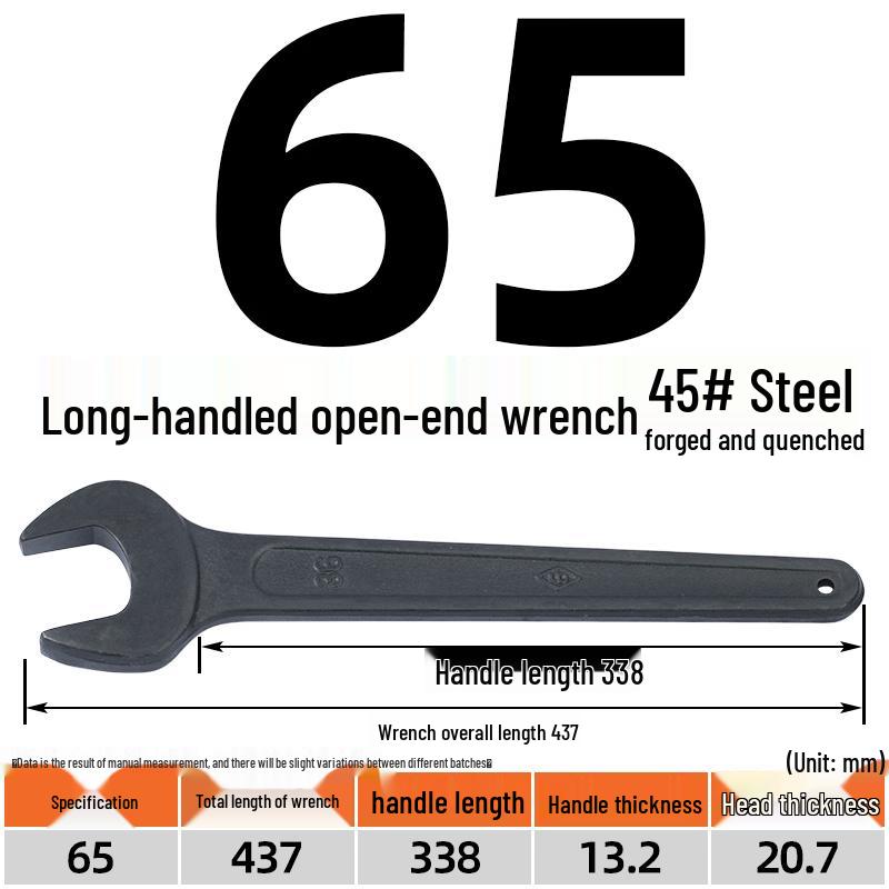 Heavy-Duty Long Handle Hardened Open-End Wrench
