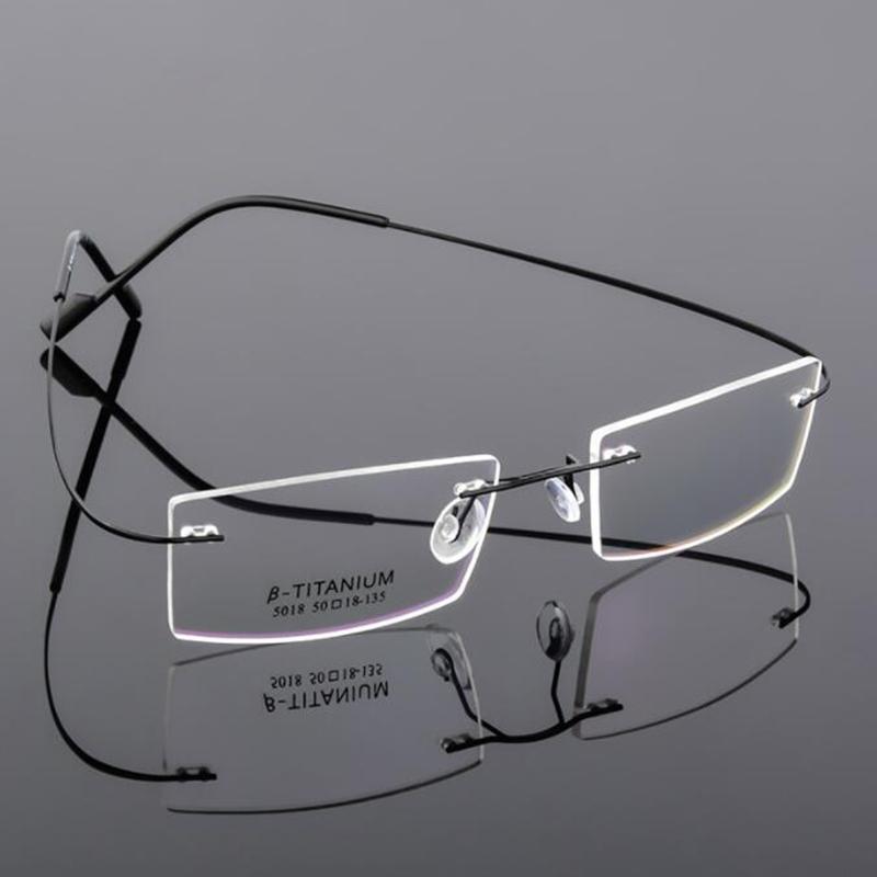 Lightweight Rimless Glasses Small Frame Memory Titanium Eyeglasses 5018 Spectacle Prescription -0.5 -1 -1.5 -2 -2.5 -3 -4 -5