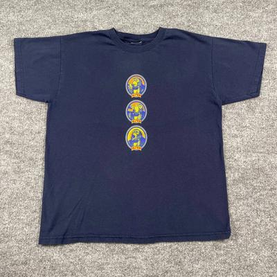 Vintage Y2K Howling Monkey Beverage Company Shirt Medium 21x25 Blue