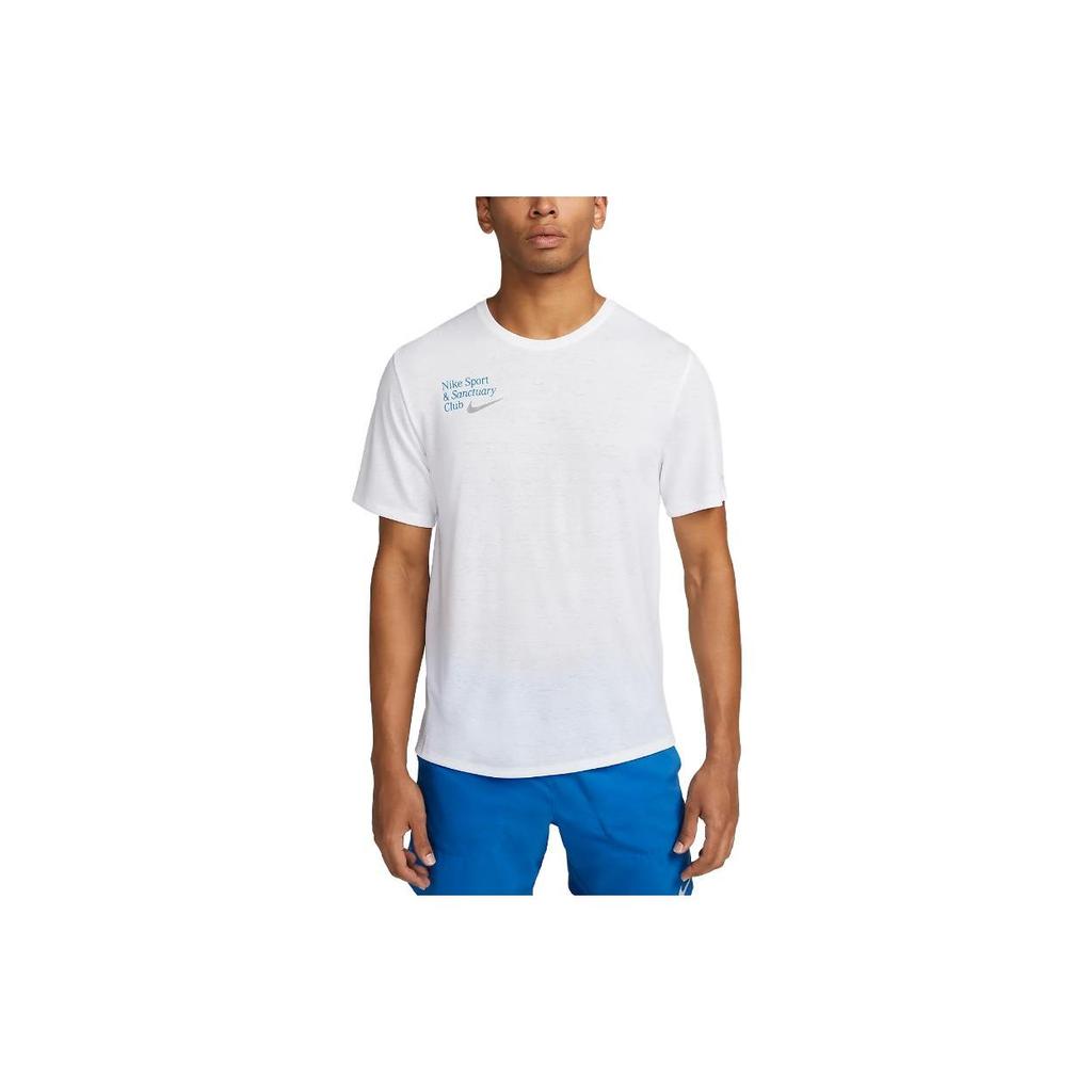 Nike T Shirts Men's White Crew Neck Moderate Straight Fit FB9037-100