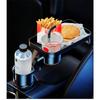 Portable Car Cup Holder Attachable Meal Tray Expanded Table Desk 360 Rotatable Adjustable Car Food Tray Cup