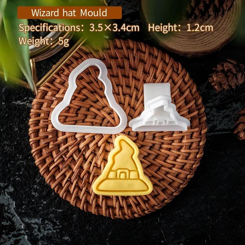 Halloween Cookie Cutter Set Plastic 3D Ghost Skull Bat Pumpkin Mummy Cartoon Biscuit Mold Stamp Pastry DIY Cake Decorating Tools