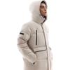 Anta Outdoor Series Solid Color Zipper Hooded Comfortable Breathable Mid-Length Down Jacket Men Outerwear Mushroom-Gray 952447920-1