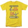 Unisex Shirt Cotton Oversize Large Size Rocky II Rematch T Shirt Mens Licensed Boxing Movie Balboa Creed Yellow
