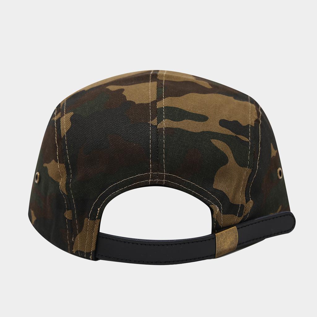 American Retro Camouflage Imitation Suede Brim Five-piece Hat Men's and Women's Hip-hop Hat Flat Brim Street Versatile Trend Cap