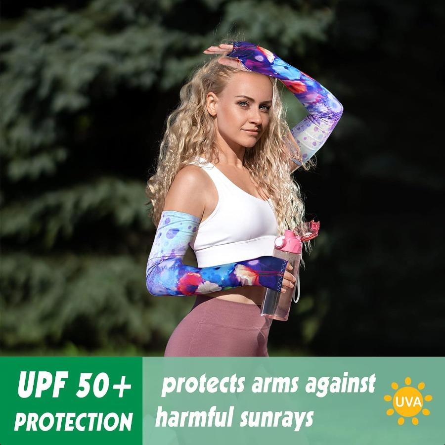 

12 пар женских рукавов для фермеров, защита от солнца, УФ-защита, охлаждающие рукава для прикрытия, для садоводства, спорта, 21 дюйм United States