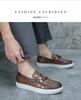 Men's British Style Leather Tassel Loafers - Slip-on, Pointed Toe Formal & Casual Shoes