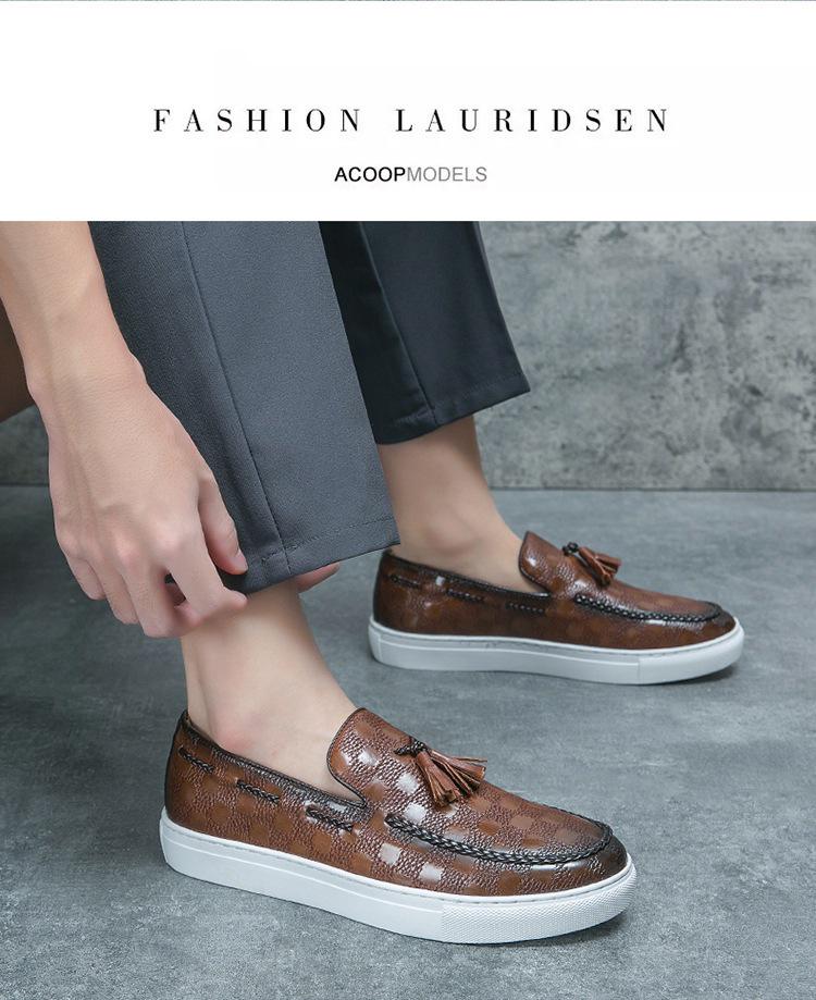 Men's British Style Leather Tassel Loafers - Slip-on, Pointed Toe Formal & Casual Shoes