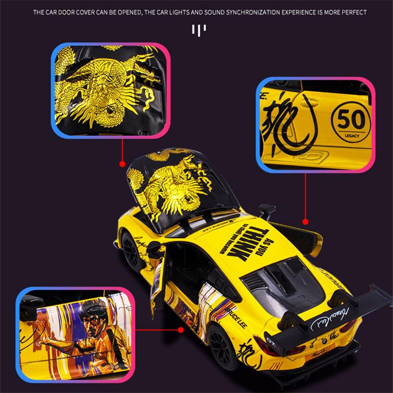 1/32 BMW M8 GTE Collaboration Version Alloy Sports Car Model Diecasts Metal Racing Car Vehicles Model Sound Light Kids Toys Gift