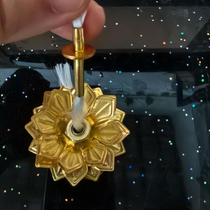 Alloy Lotus Wick Holder for Butter and Kerosene Lamps - Temple Lighting Accessory