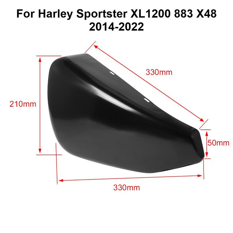 Couvercle de batterie côté gauche Noir Brillant/Mat et Chrome pour Harley Sportster Iron XL883 XL1200 X48 2009-2013 2014-
