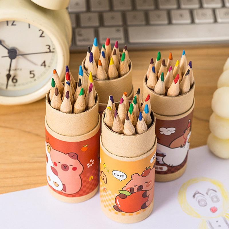 12 Adorable Capybara Pencils With Sharpeners And Straight Tips, Perfect For Schools, Offices, And Student Stationery