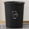 Cartoon Open-Top Trash Can with Rim for Kitchen, Living Room, Bathroom, Dorm - Large Storage Paper Basket