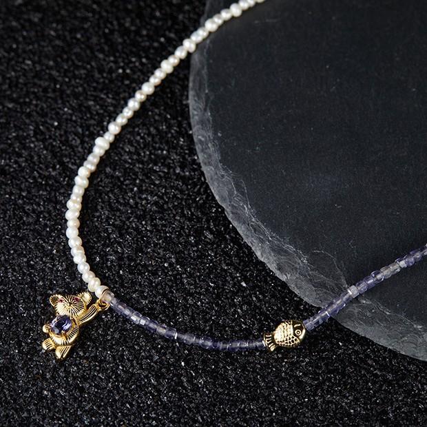 Original Design Network Earrings Jewelry S925 Sterling Silver Necklace Jewelry Women'S Natural Freshwater Pearls With Gemstone Necklace Women