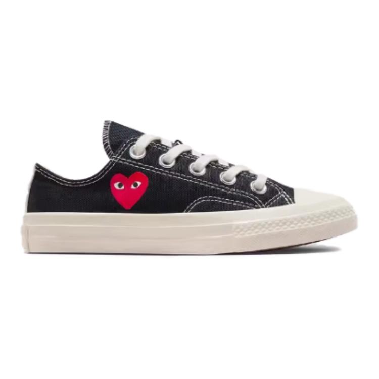 Comme Des Garçons PLAY X Converse Chuck 70 Low PS Single Heart - Black Kids Sneakers Egret Red A08806C
