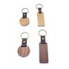 Creative Beech Wood Car Pendant & Leather Keychain with Laser Engraved Walnut Wood Logo