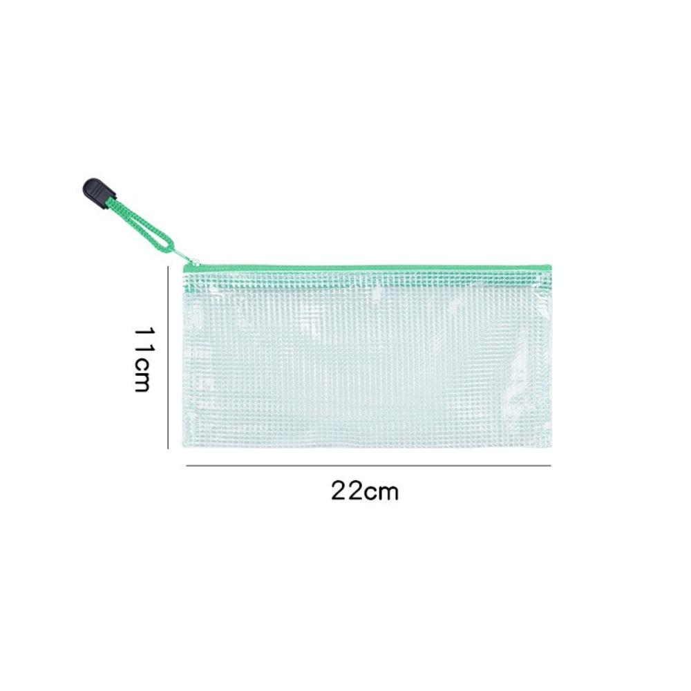 Thick Mesh Zipper Pouch Waterproof Bill Storage Bag Multipurpose Stationery Organizer  Students