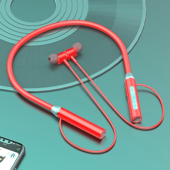 BT63 Headset Large Capacity Battery TF Card Slot Magnetic Storage Wireless Bluetooth-compatible Neck In-ear Earphones for Sports