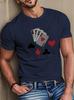 Unisex O Neck Tee Poker Four A Cards Suit Graphic Print Cotton Short Sleeve Loose Summer Breathable Daily Casual Basic Wear Top
