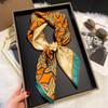 Nouveau 70*70 cm soie Satin cheveux écharpe femmes mouchoir imprimé femme tête carrée Bandana petit cou silencieux Hijab dame fille