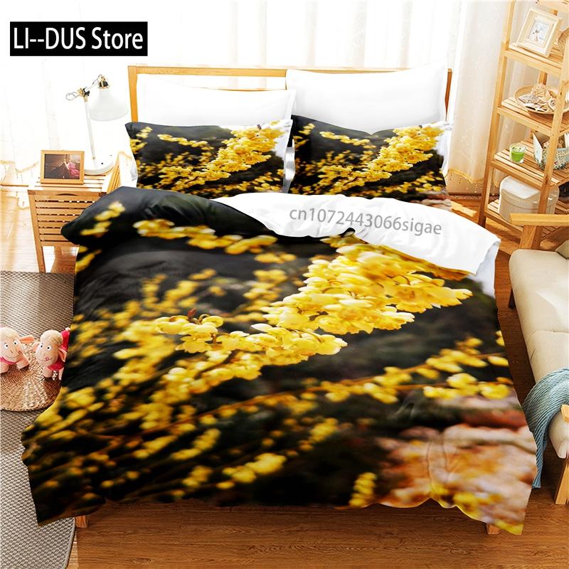 Elegant Flowers Bedding Set Duvet Cover Set 3d Bedding Digital Printing Queen Size Bedding Set Fashion Design