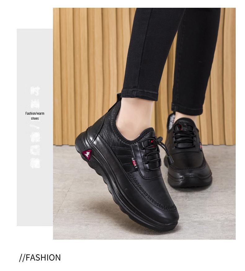 Warm, Non-Slip Waterproof Velvet-Lined Winter Cotton Shoes for Middle-Aged and Elderly Men and Women