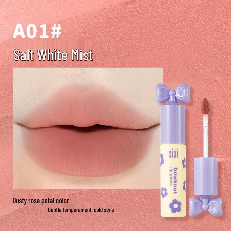 

Manta Knot Velvet Lip Glaze - Natural, Soft Mist, Non-Transferable, Smooth Texture, Enhances Daily Whitening.