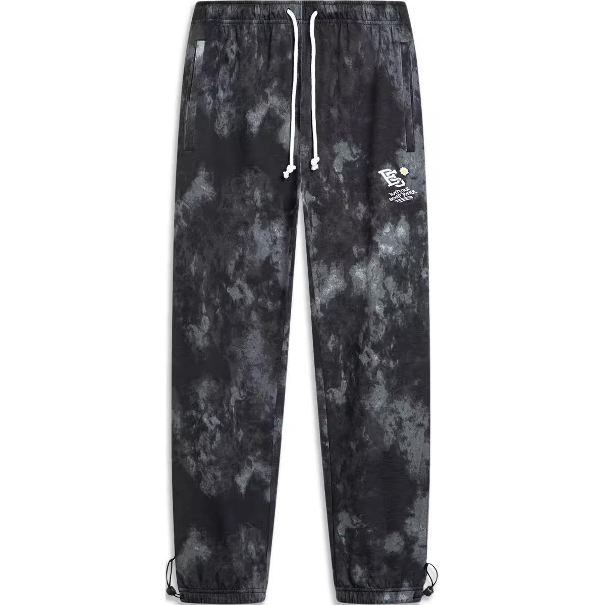 

Li-Ning Casual Comfortable Design Breathable Loose Knit Sports Pants Men bottoms Black Gray Camouflage AKLT325-3 L