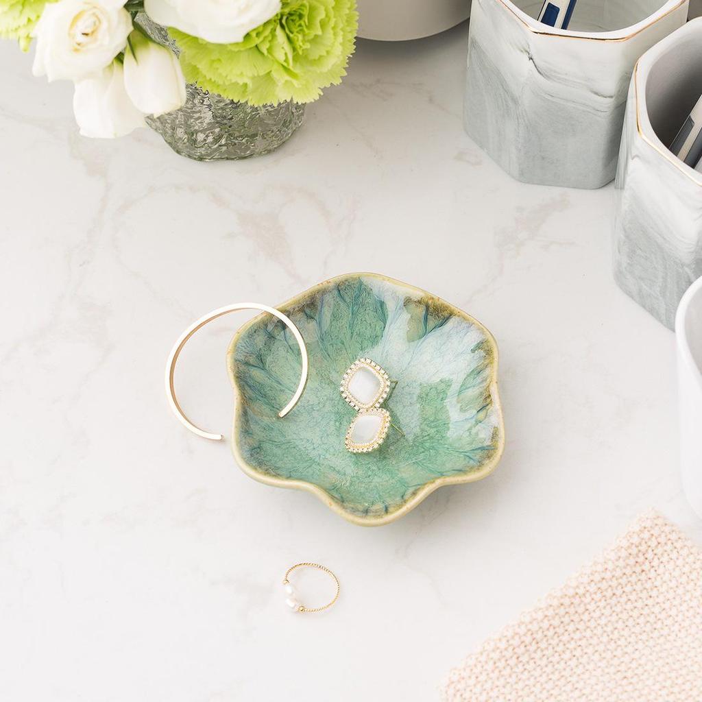 Nordic Ceramic Lotus Flower Jewelry Tray & Snack Dish