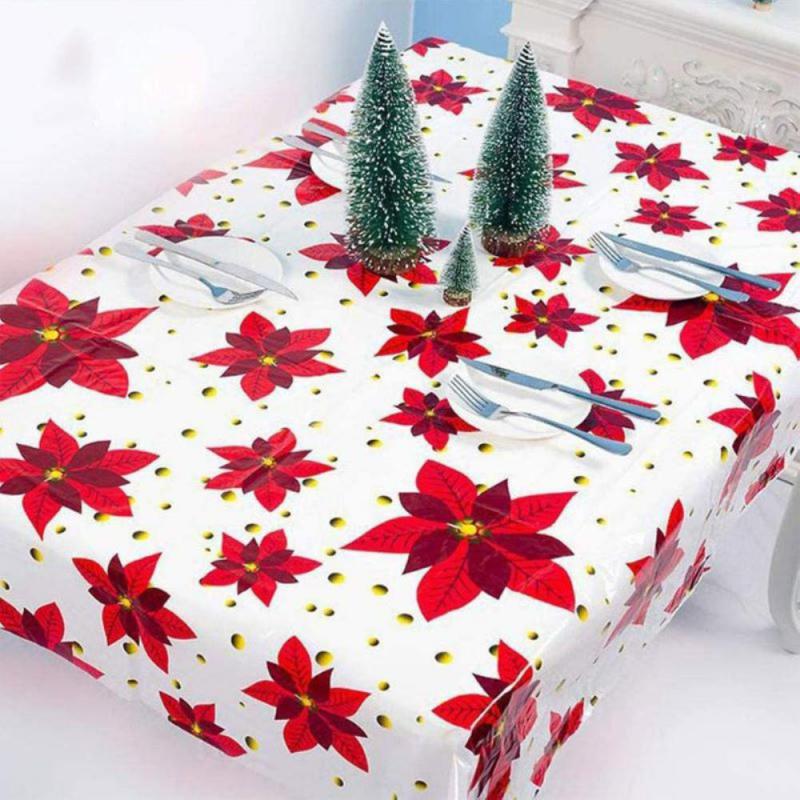 Christmas Printed Tablecloth Creative Pvc Christmas Table Tablecloth Christmas Tabletop Disposable Tablecloth