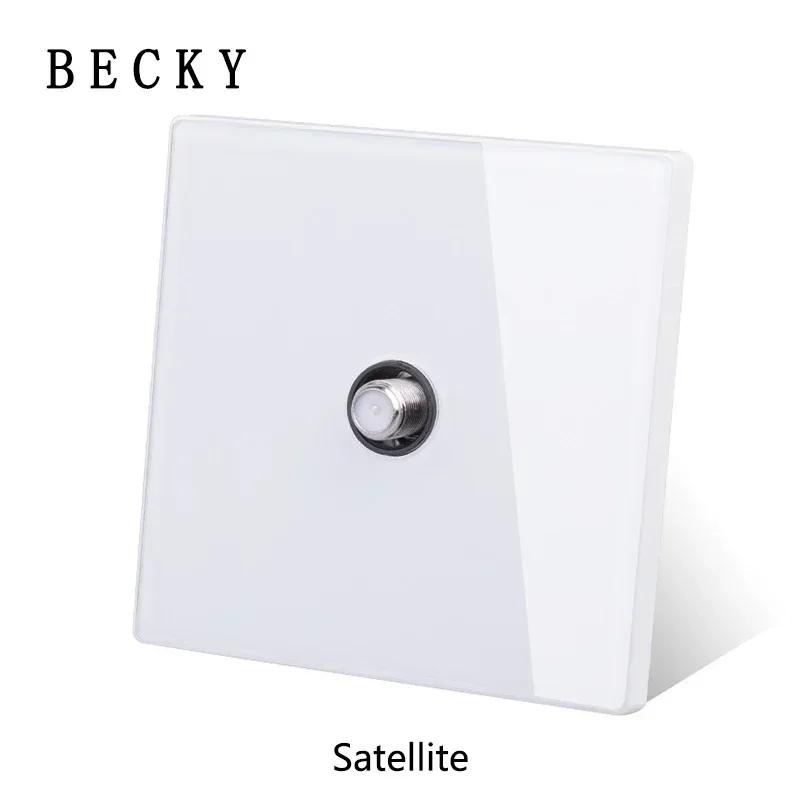 White Tempered Glass Wall Switch Panel Led European 16a Socket Retro Toggle Light Switch Eu Uk Standard 2usb Socket 1Gang-4gang