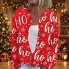 Women's Christmas Print Knit Cardigan Button Front Long Sleeve Sweater Coat for Holiday