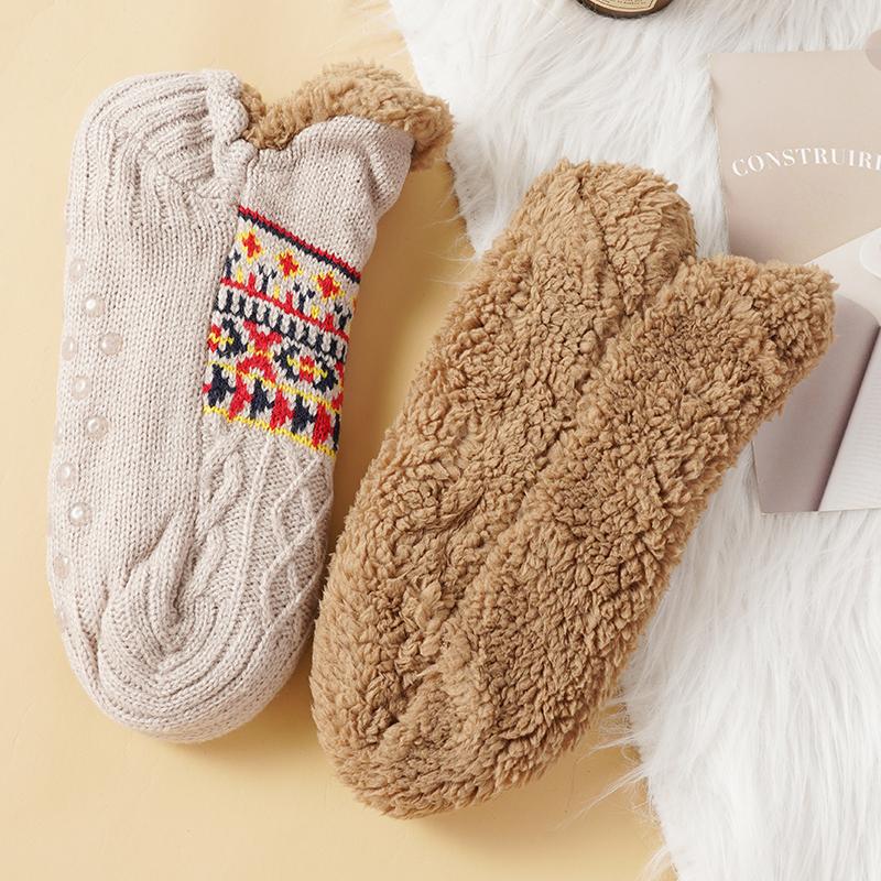 Plus Size Fall and Winter Floor Socks Home Warm Women's Men's Snow Socks Slippers Women's Non-slip Yoga Socks Sleep Carpet