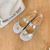 Sheepskin version~ soft cute round head versatile lazy Velcro word with Mary Jane shoes women's spring and summer