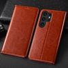 Étui à rabat en cuir véritable Crazy Horse Pour Samsung Galaxy S7 S8 S9 S10 S10E S20 S21 S22 S23 S24 S25 Plus FE Ultra Étuis de protection