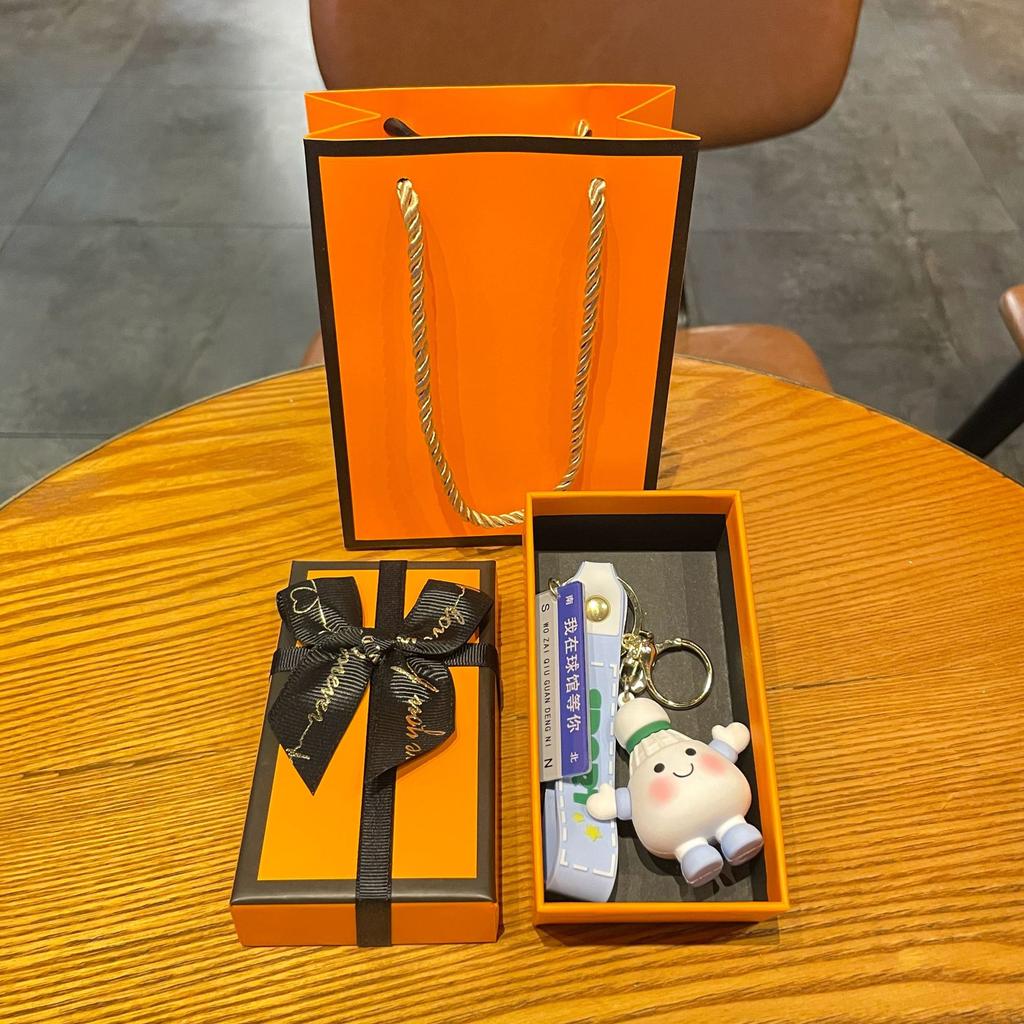 Original Badminton Figurine Keychain Fashionable Fun Cartoon Tennis Pendant Small Gift Football-related Souvenir