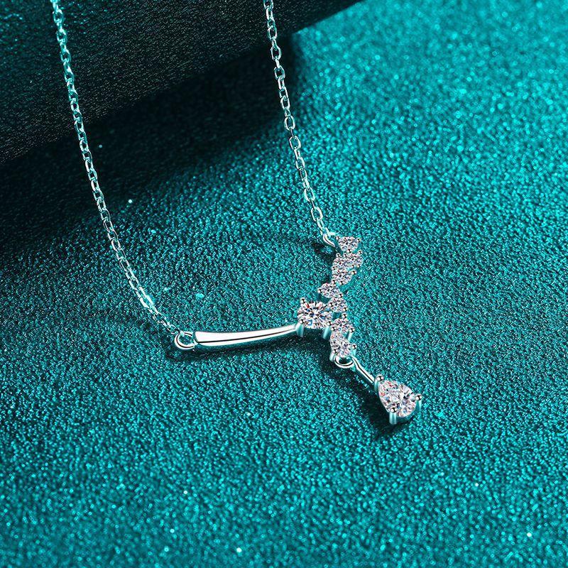 Sterling Water Drop Moissanite Pendant Necklace Women Simple Choker Chain Daily Wear Fashion Jewelry