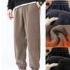 Herbst und Winter Übergröße Herren Dicke Schnürung Warme Bein Hose, Sportlich und Lässig Bequeme Lockere und Plüschige Hose