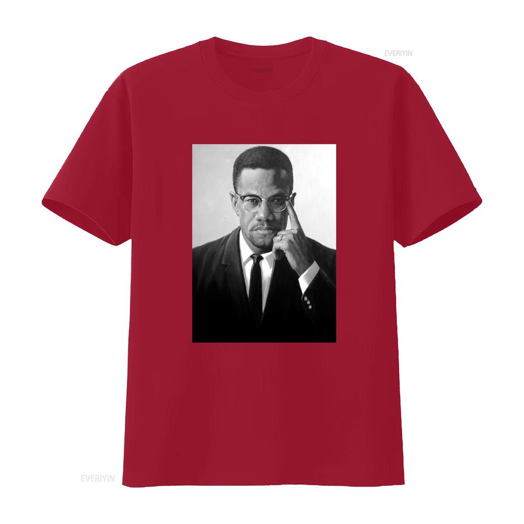 Homenaje a Malcolm X Orgullo Afroamericano Mes de la Historia Negra Lives Matter Camiseta vintage Lavada streetwear Ligeramente Elástica