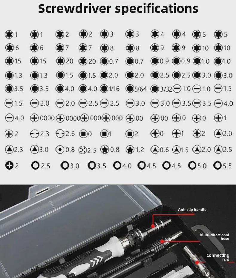 115-in-1 Multifunktions-Präzisions-Magnetschraubendreher-Set für die Reparatur von Uhren und Mobiltelefonen