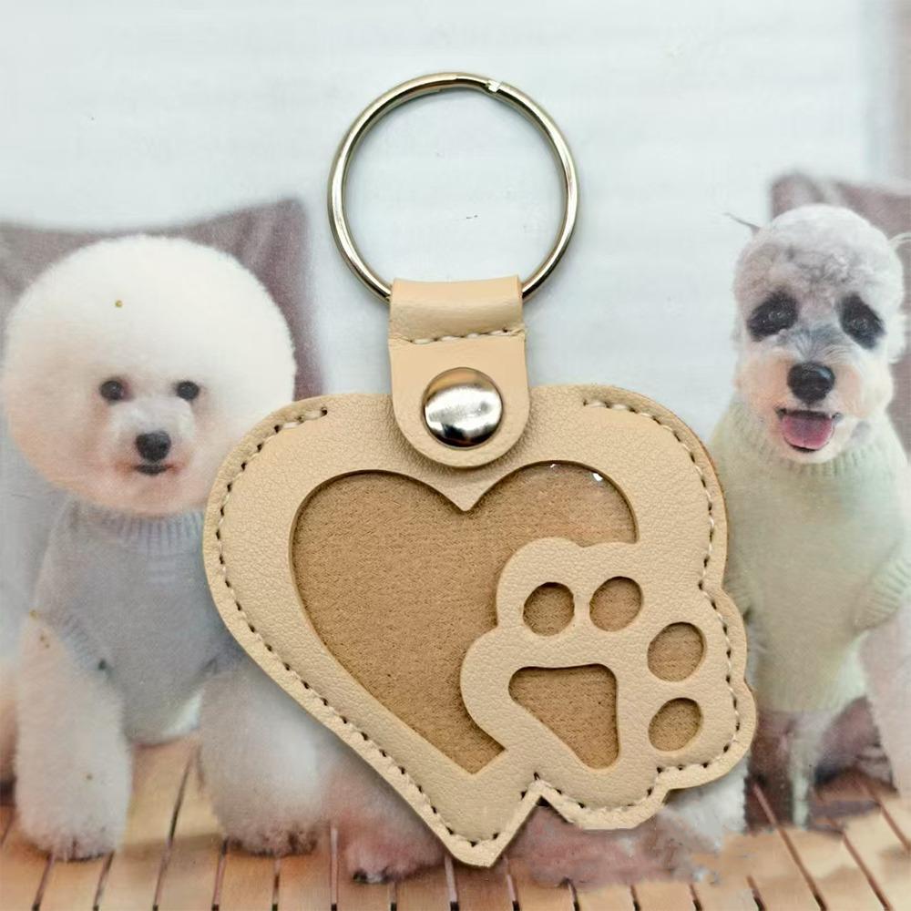PU Leather Pet Hair Key Chain Portable Memorial Key Chain Pet Hair Storage Bag  Pet Loss Memorial