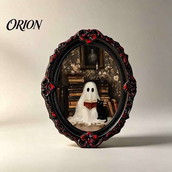 Soft Magnetic Office Whiteboard Items Retro Gothic Halloween Refrigerator Magnet, Distressed Oval Photo Frame Frige Magnets, Dark Reusable Festive