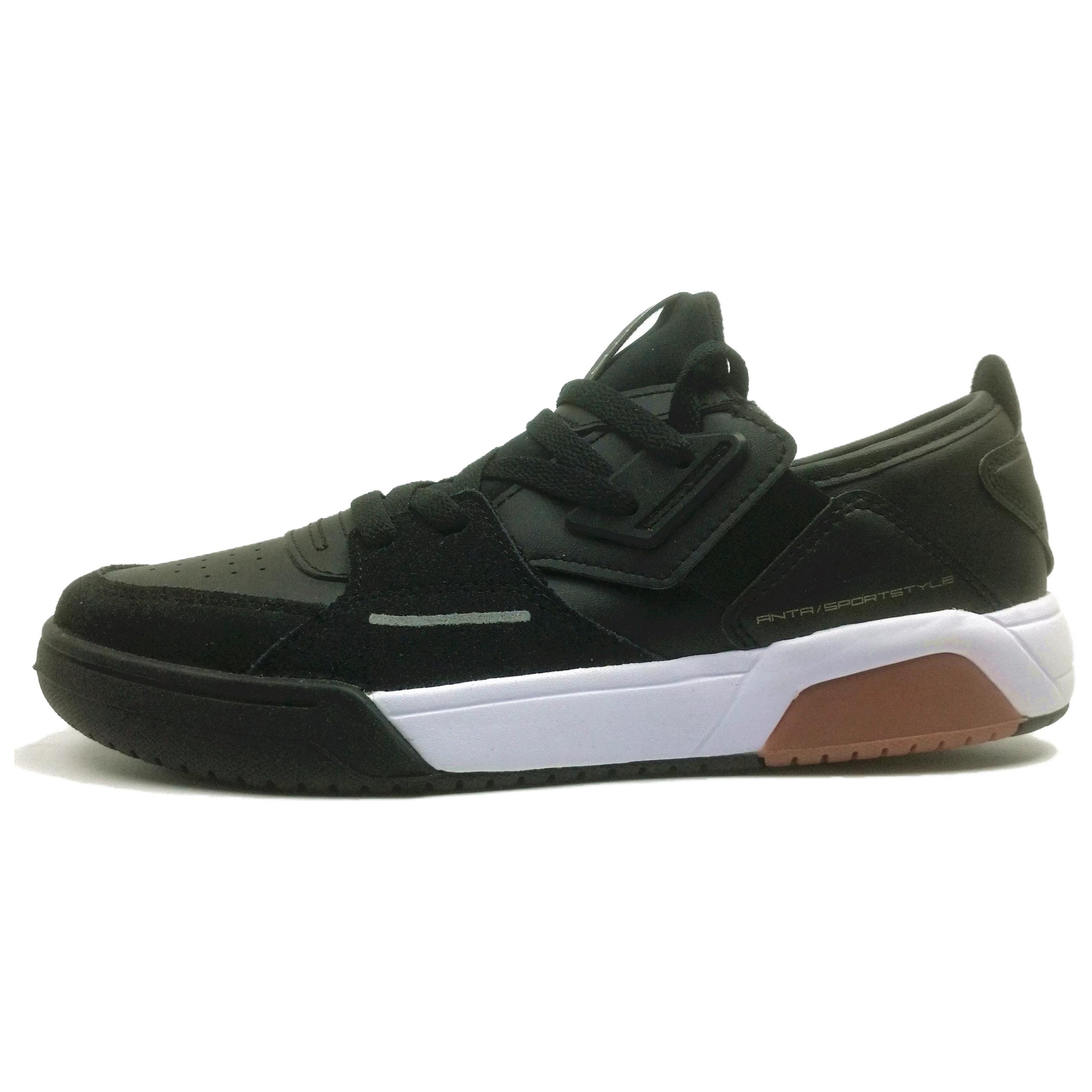 Anta Simple Comfortable Durable Lightweight Low-Top Skate Shoes Women sneaker Black 12848069-1 36