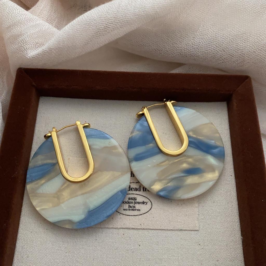 Niche Unique Design Leopard Print Circle Ear Buckle Fashionable Light Luxury High-End Earrings Exaggerated Atmosphere Earrings Women