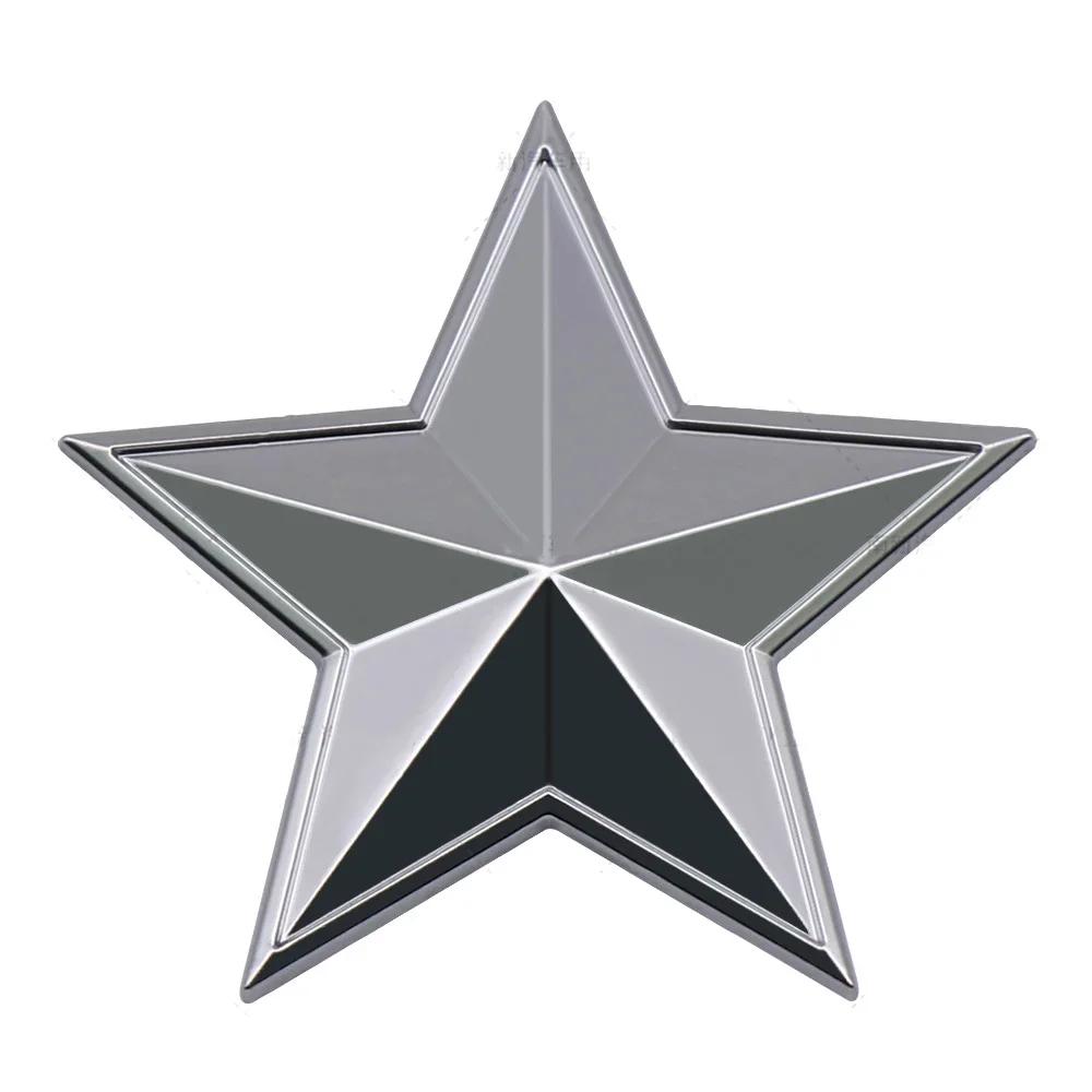 Car Styling 3D Five-pointed Star Decorative Adhesive Emblem Trunk Badge Fender Sticker Body Decal